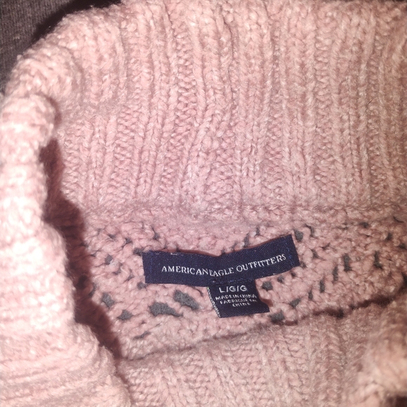American Eagle Women's Pink Turtleneck Sweater - Picture 2 of 5